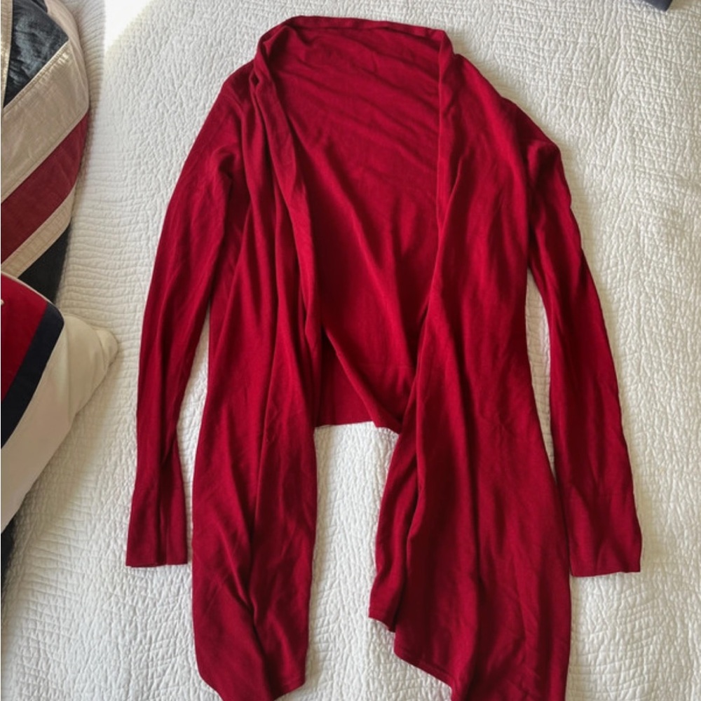 Elegant Red Drapey Women's Sweater